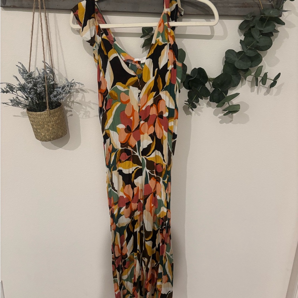 O'Neill Orange Yellow One Shoulder Sundress Kids Romper